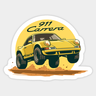 car 911 carrera offroad rally dakar yellow Sticker